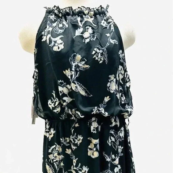 NWT WALLFLOWER Women Sleeveless Pullover High Neck Lined Floral Maxi Dress Large - Picture 1 of 13